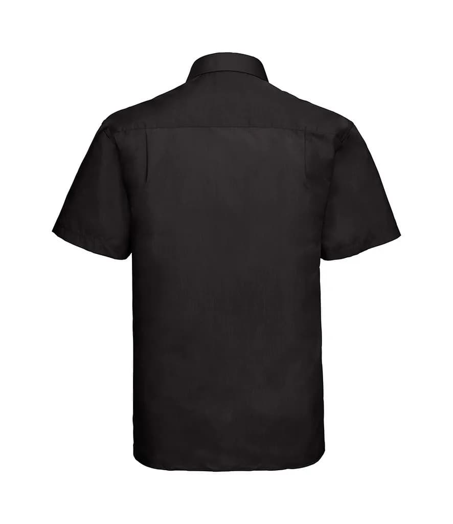 Russell Collection Short Sleeve Easy Care Poplin Shirt Black XL 2XL