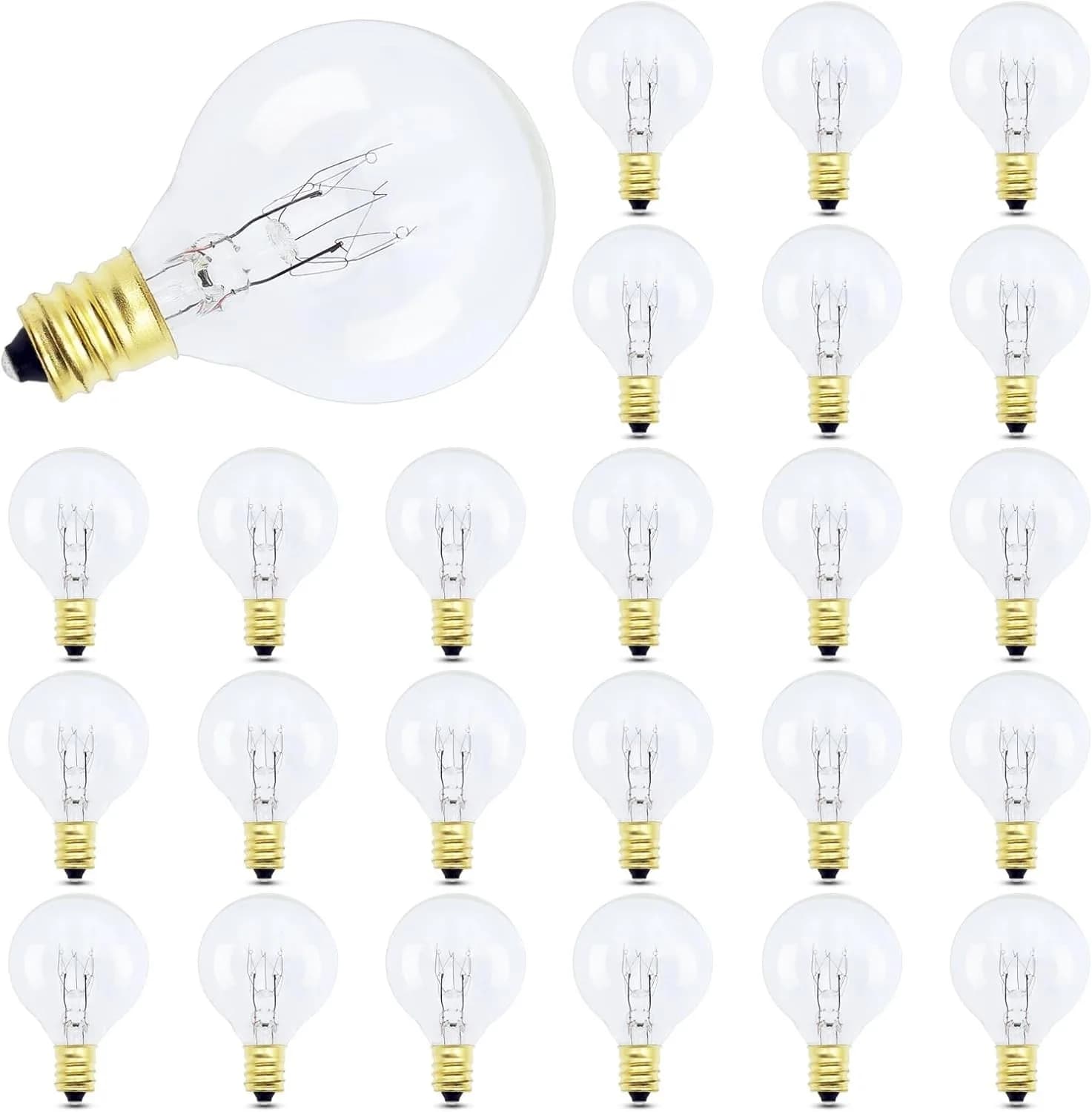 25-Pack G40 Replacement Bulbs, 7W G40 Globe Bulbs E12 Outdoor String Lights 230V