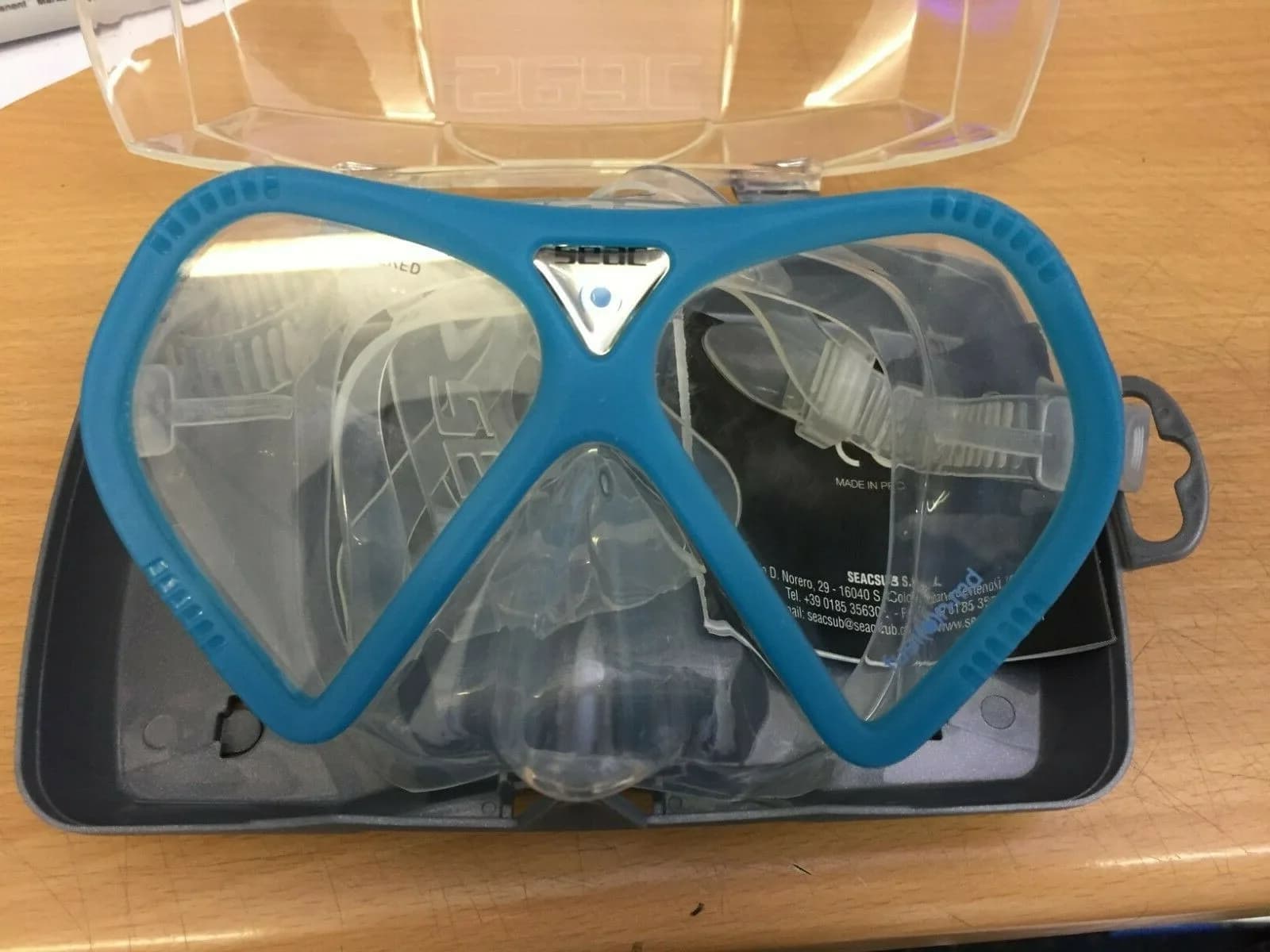 Seac Fusion Goggles Diving Mask Light Blue/Clear Transparent Child / Small Adult