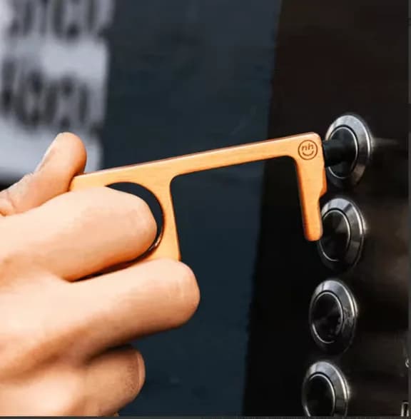 Hands Free Door Opener Button Presser Contact less Toilet Flush Keychain Hygiene