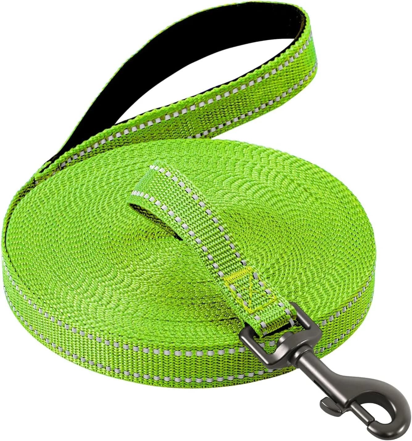 15 METER DOG TRAINING LEAD GREEN NEON REFLECTIVE