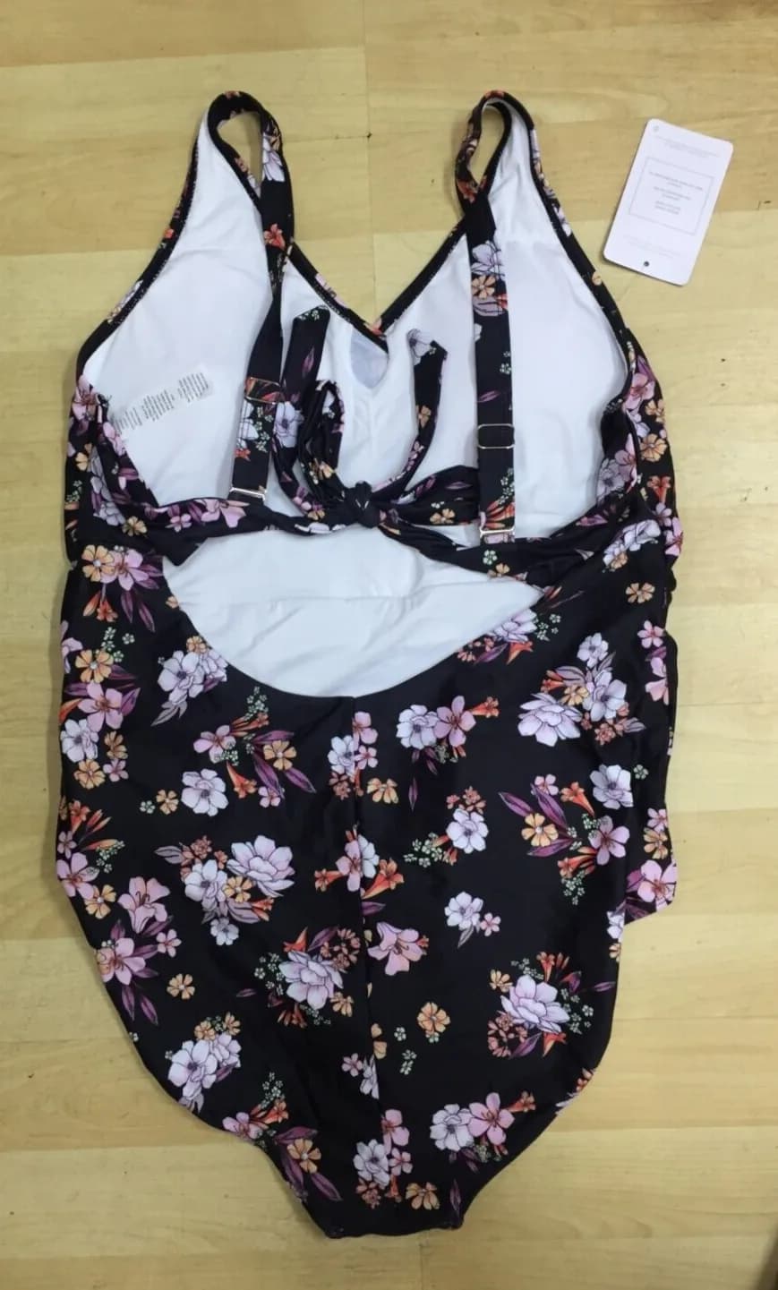 JOYSPELS Women One Piece Tummy Control Women's Swimsuit Padded Flower Print XL