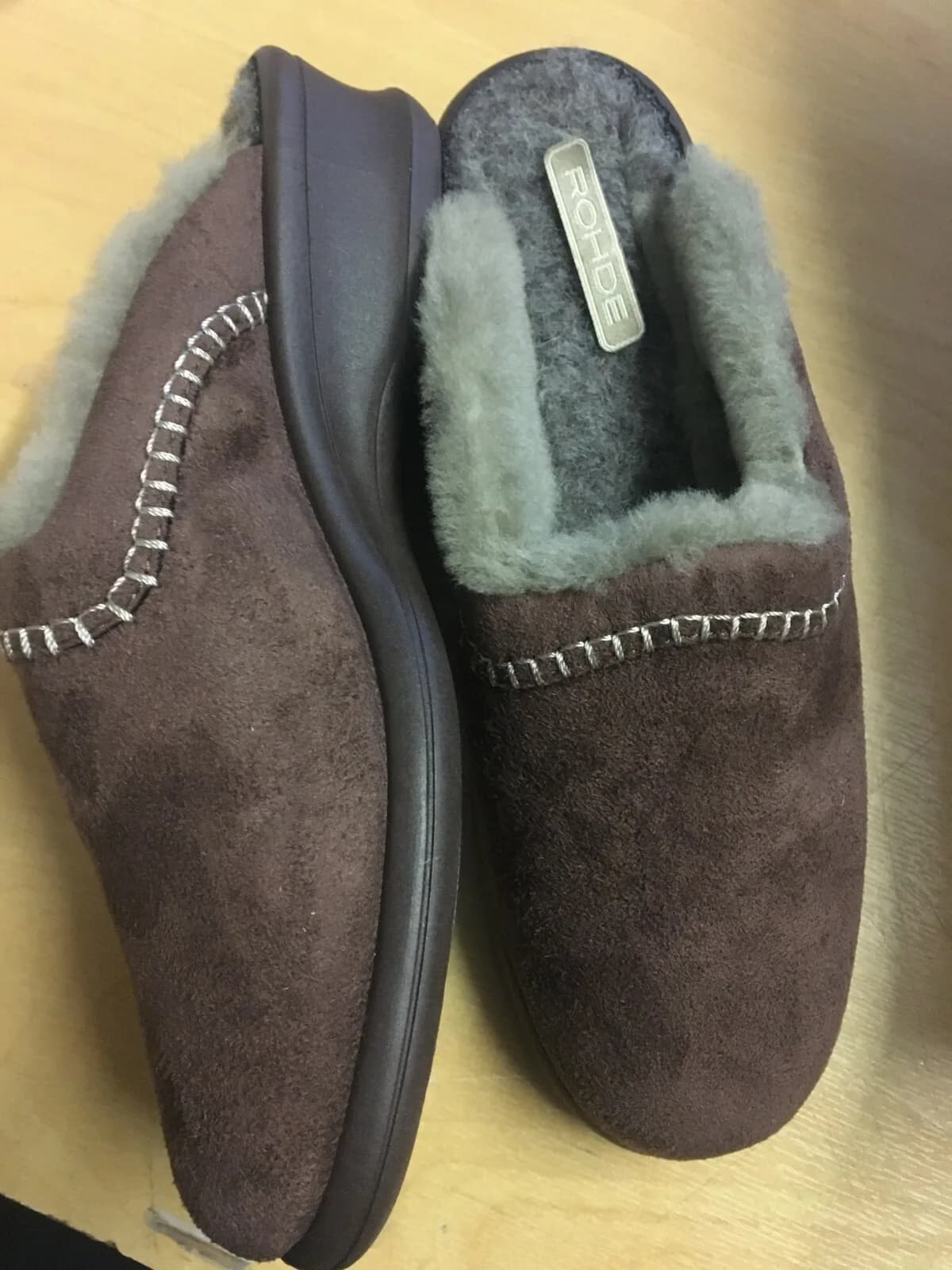 Rohde Farun, ladies' mule, micro velor, espresso lambskin lining Winter Slippers