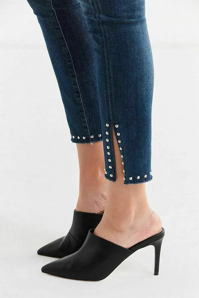 URBAN OUTFITTERS WOMENS CARA MULE HEELS SHOES BLACK UK 5 UK 7