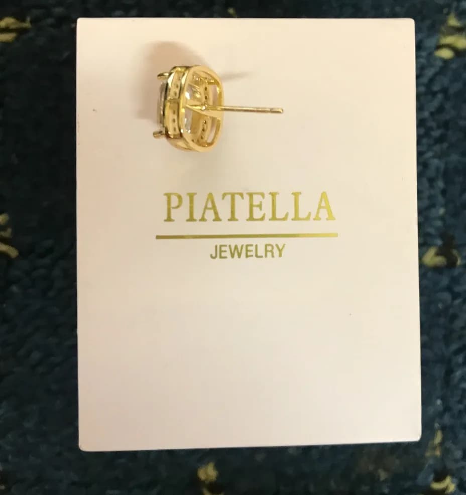 Piatella Women 18k Gold Plated & Diamond Earrings Gift Boxed