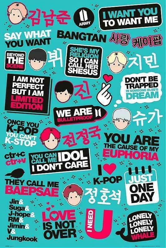 Kpop Quotes - Maxi Poster 61cm x 91.5cm