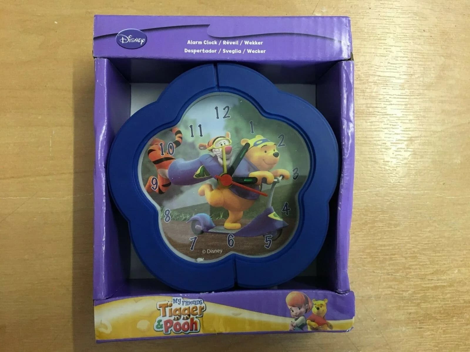 TIGER & WINNIE THE POOH ALARM CLOCK BEDSIDE BLUE RARE