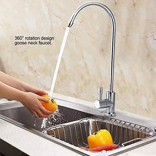 1/4'' Stainless Steel Faucet | Tap Chrome Plated Reverse Osmosis Goose Neck