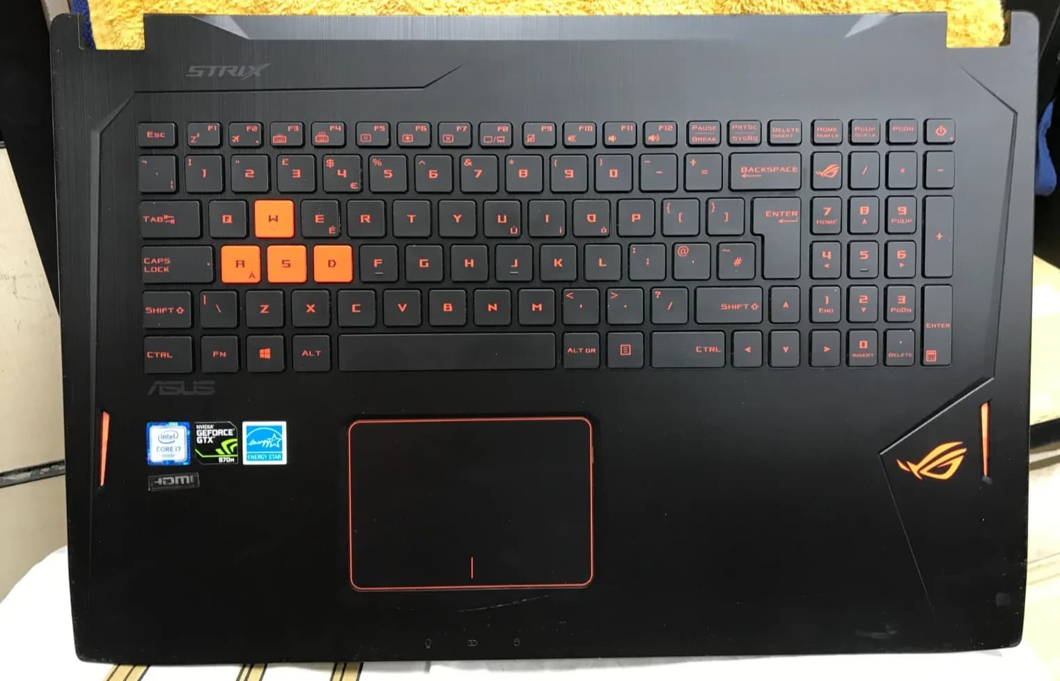 ASUS ROG Strix GL702V / GL702VT-GC018T Laptop Palm Rest Keyboard uk