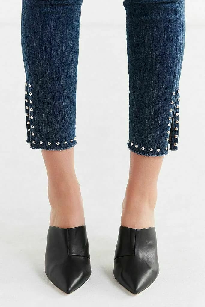URBAN OUTFITTERS WOMENS CARA MULE HEELS SHOES BLACK UK 5 UK 7