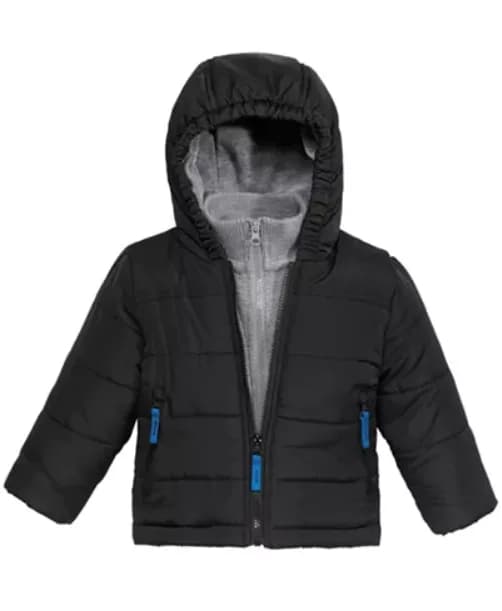 S.Rothschild Hooded Puffer Coat With Fleece Vestee, Baby Boys 24 Months Black