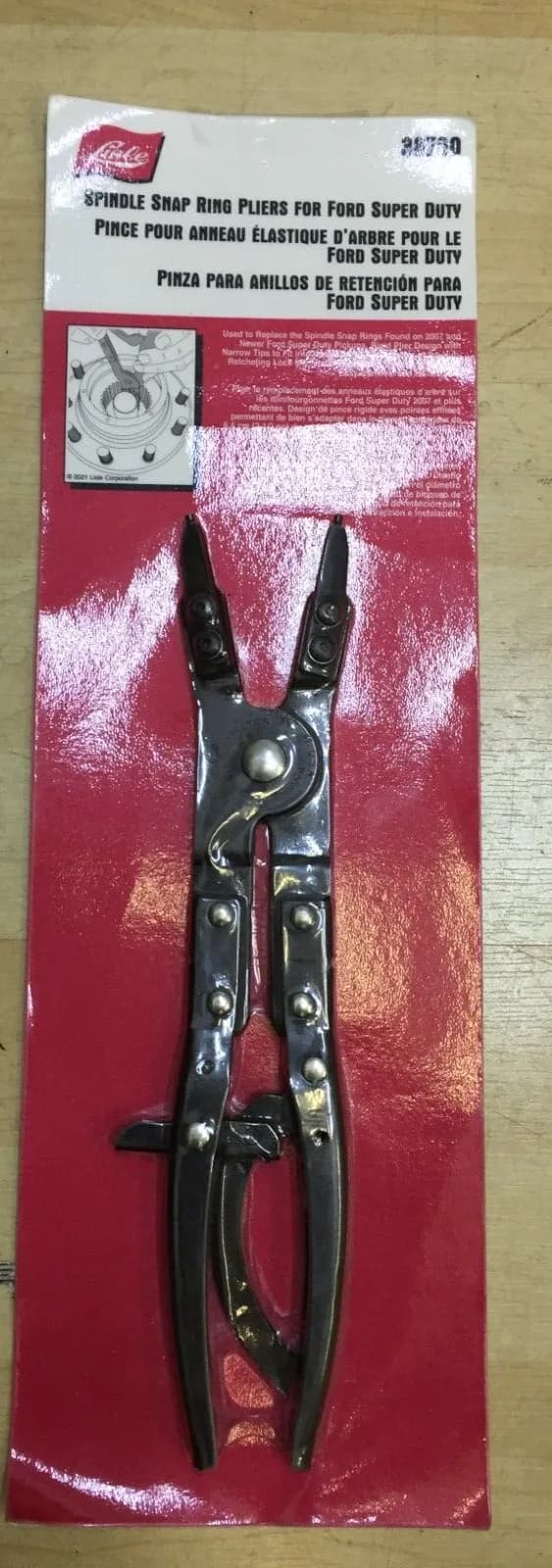Lisle Spindle Large Snap Ring/ Retaining Ring Pliers for Ford Super Duty #38700