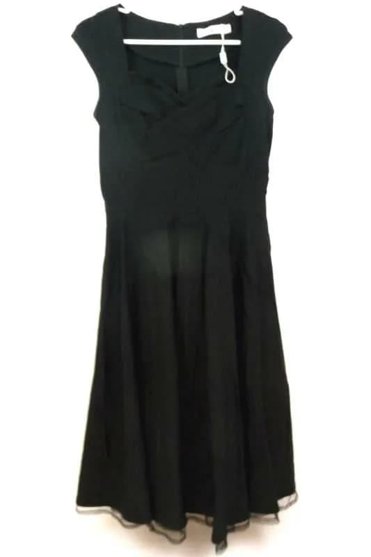 Muxxn Women's Dress Black Size US 10 Apron Style Sweetheart Neckline Cap Sleeve