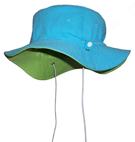 N'Ice Caps Unisex Kids Reversible Adjustable Cotton Twill Aussie Hat Sun Green