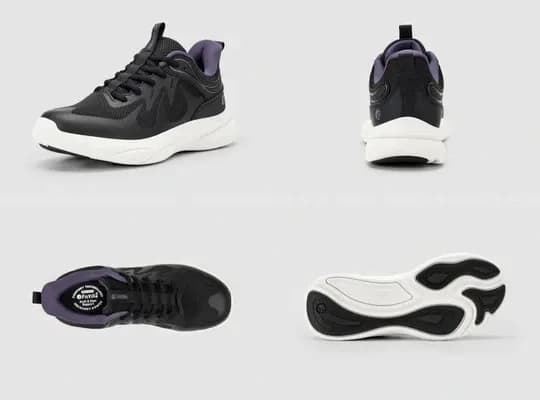 FitVille Women’s ZephyrLite V4 Women’s Trainers – UK Black/Plum UK 4 EW