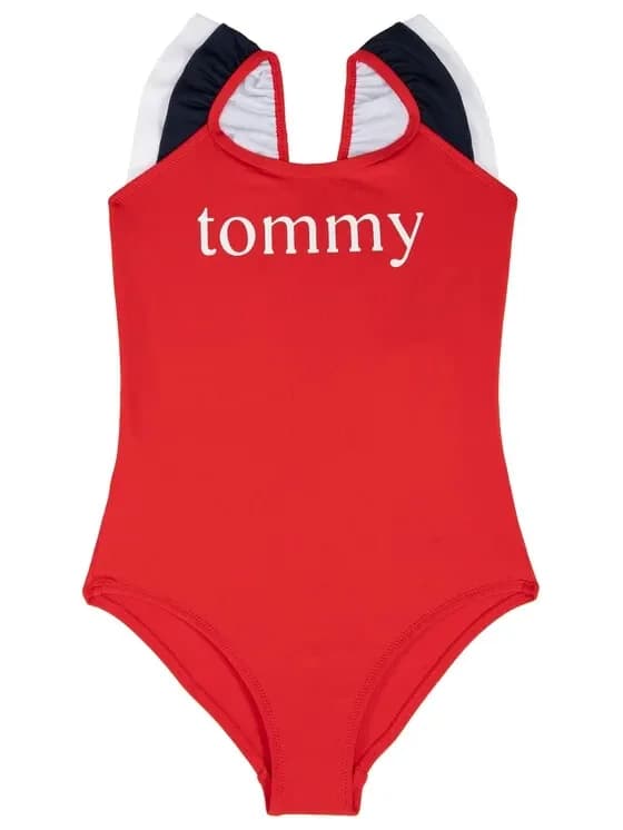 TOMMY HILFIGER girl's Swimsuit UG0UG00322 Red YRS 12-14