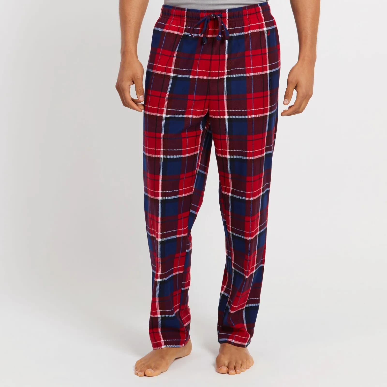 MEN'S NAUTICA CLASSIC FIT FLEECE PAJAMA PANTS IN PLAID (SMALL)