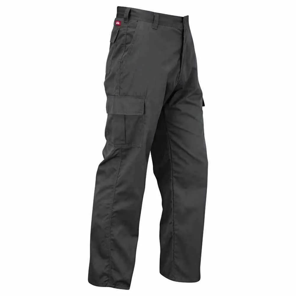 Lee Cooper Cargo Work Trousers Multi Pockets for Men - FULL Black,