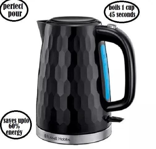 Russell Hobbs 1.7L Honeycomb Kettle Blue Illumination light EX Display item