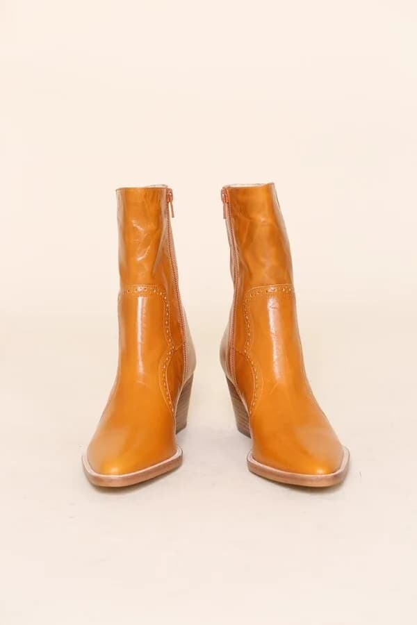 Women's Intentionally Blank Whiskey Crinkle Lover Leather Boots uk 4.5