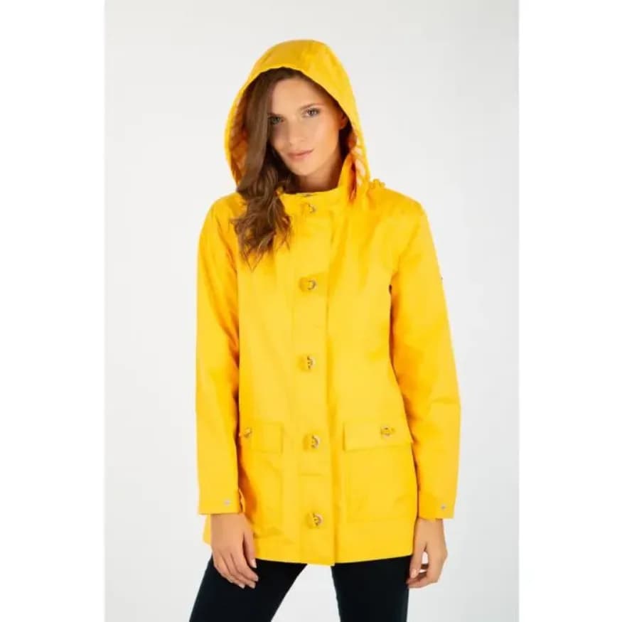 Armor Lux Parka Audierne Femm Womens Jacket Yellow Rain Coat WaterProof RRP 120
